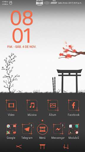 Run android online APK Sakura Orange : Xperia Theme from MyAndroid or emulate Sakura Orange : Xperia Theme using MyAndroid