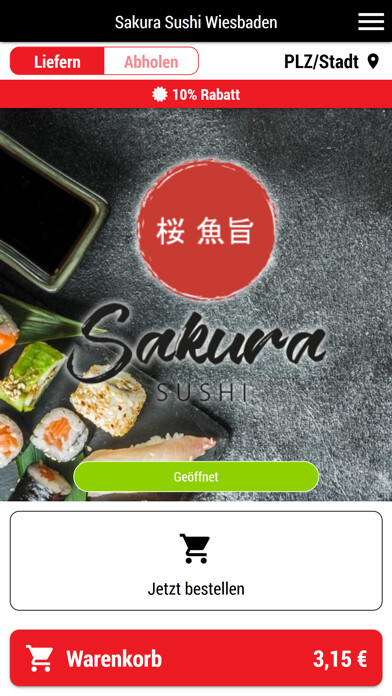 Emulate iPhone app Sakura Sushi Wiesbaden using MyAndroid Emulate iPhone app Sakura Sushi Wiesbaden using MyAndroid