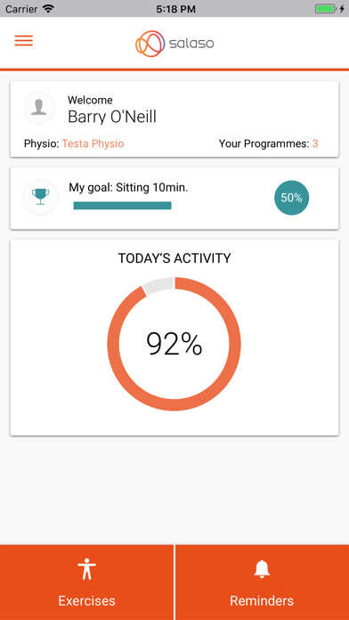 Emulate iPhone app Salaso - Injury Rehabilitation using MyAndroid Emulate iPhone app Salaso - Injury Rehabilitation using MyAndroid