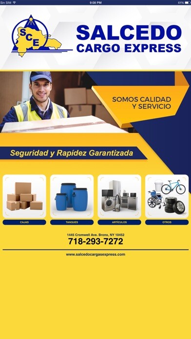 Emulate iPhone app Salcedo Cargo Express using MyAndroid