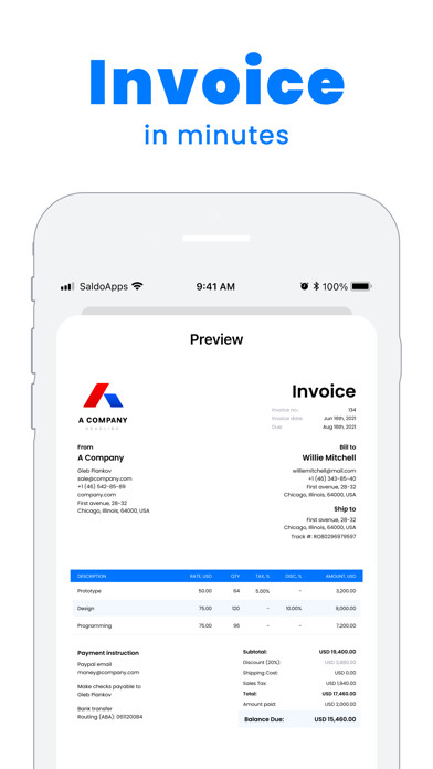 Emulate iPhone app Saldo: Invoice Maker App using MyAndroid Emulate iPhone app Saldo: Invoice Maker App using MyAndroid