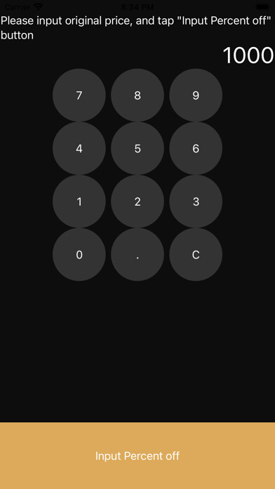 Emulate iPhone app SaleCalc using MyAndroid