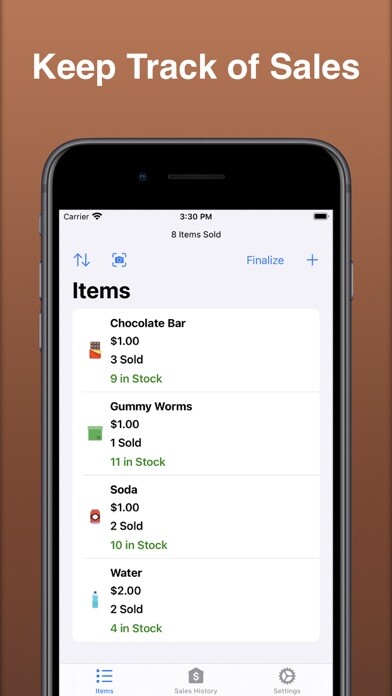 Emulate iPhone app Sales Counter using MyAndroid