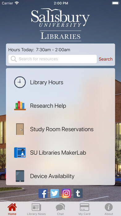 Emulate iPhone app Salisbury University Libraries using MyAndroid Emulate iPhone app Salisbury University Libraries using MyAndroid