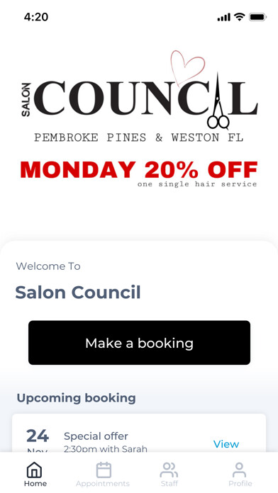 Emulate iPhone app Salon Council using MyAndroid Emulate iPhone app Salon Council using MyAndroid