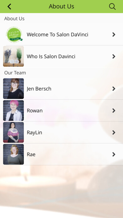 Emulate iPhone app Salon DaVinci AK using MyAndroid