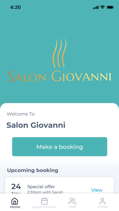 Emulate iPhone app Salon Giovanni using MyAndroid Emulate iPhone app Salon Giovanni using MyAndroid