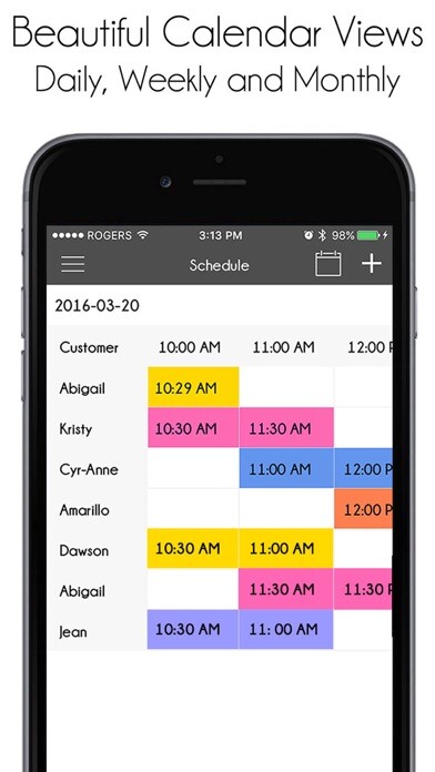 Emulate iPhone app Salon Manager Pro using MyAndroid