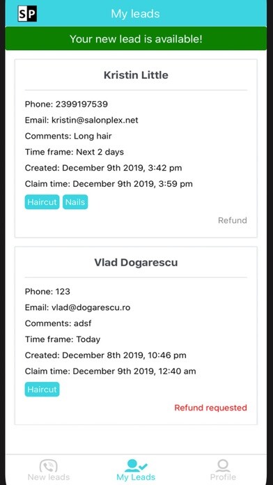 Emulate iPhone app SalonPlex Claim-A-Client using MyAndroid