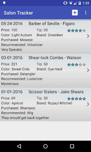 Emulate Android APK Salon Tracker