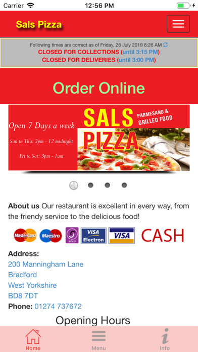 Run android online APK Sals pizza from MyAndroid or emulate Sals pizza using MyAndroid