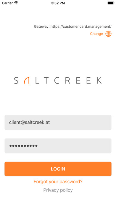 Emulate iPhone app Saltcreek - Client Admin using MyAndroid