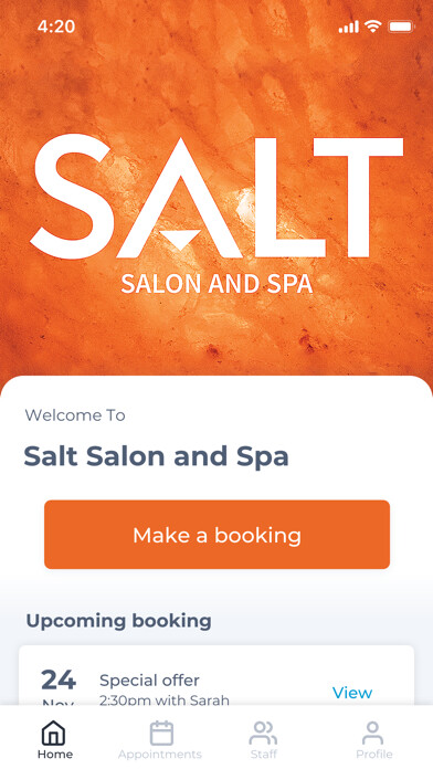 Emulate iPhone app Salt Salon and Spa using MyAndroid Emulate iPhone app Salt Salon and Spa using MyAndroid