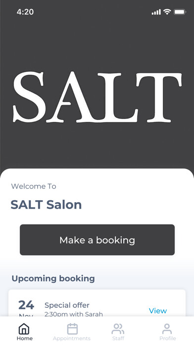Emulate iPhone app SALT Salon using MyAndroid