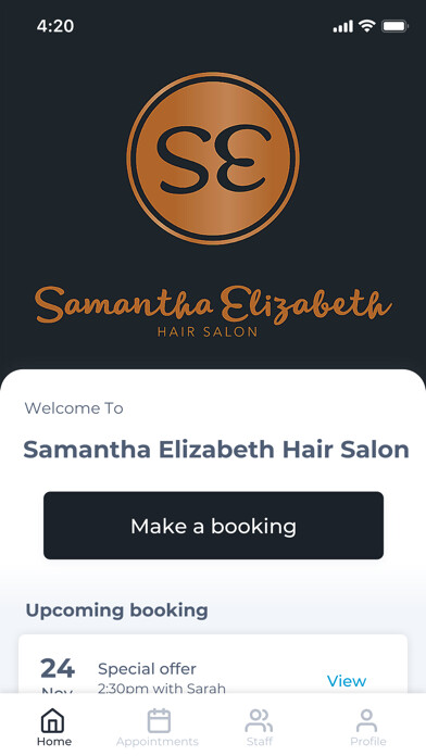 Emulate iPhone app Samantha Elizabeth Hair Salon using MyAndroid Emulate iPhone app Samantha Elizabeth Hair Salon using MyAndroid