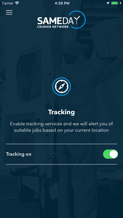 Emulate iPhone app Same Day Courier Network using MyAndroid