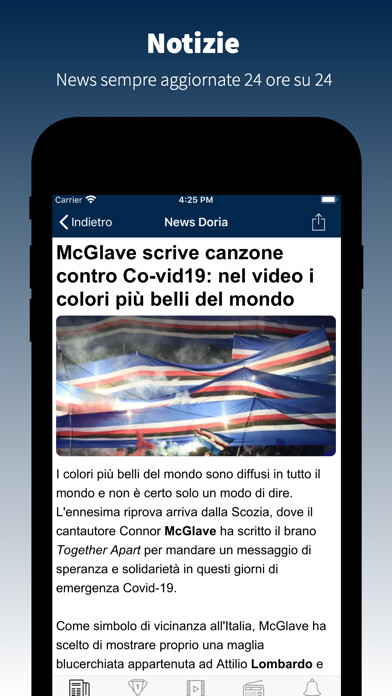 Emulate iPhone app SampdoriaNews.net using MyAndroid