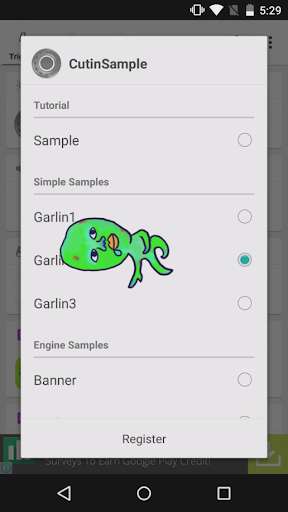 Run android online APK Sample CUT-IN from MyAndroid or emulate Sample CUT-IN using MyAndroid