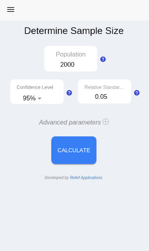Run android online APK Sample Size Calculator from MyAndroid or emulate Sample Size Calculator using MyAndroid Run android online APK Sample Size Calculator from MyAndroid or emulate Sample Size Calculator using MyAndroid