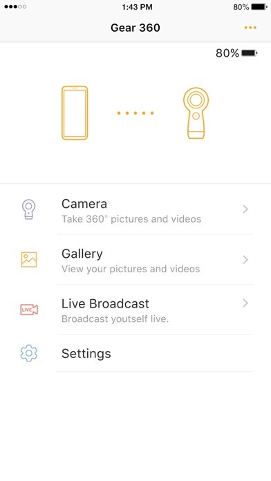 Emulate iPhone app Samsung Gear 360 using MyAndroid
