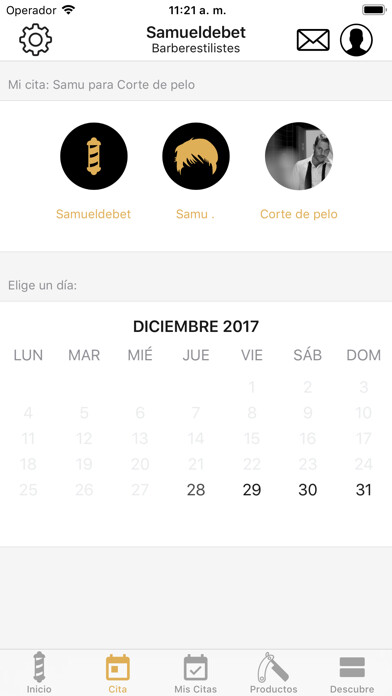 Emulate iPhone app Samueldebet Barberestilistes using MyAndroid
