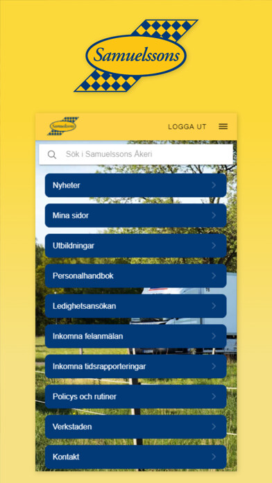 Emulate iPhone app Samuelssons Åkeri using MyAndroid