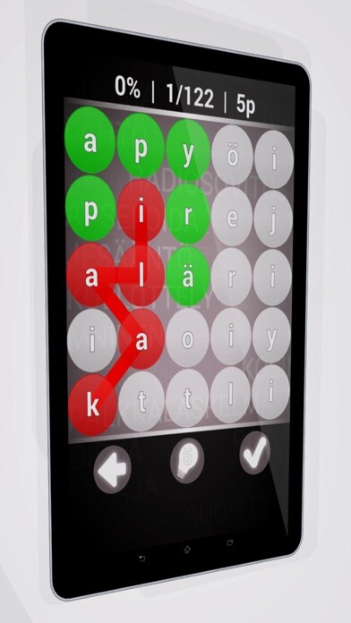 Emulate iPhone app Sanapeli Suomi using MyAndroid