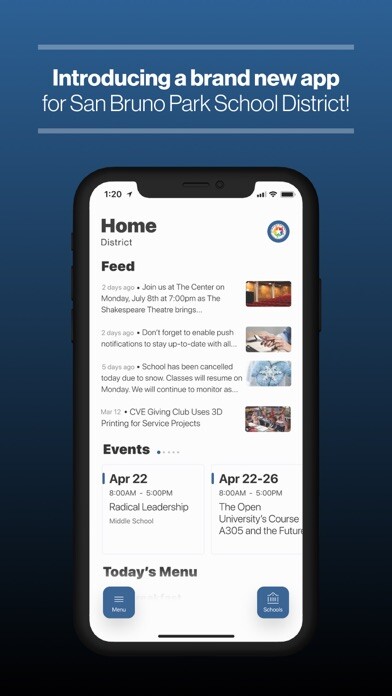 Emulate iPhone app San Bruno Park School using MyAndroid