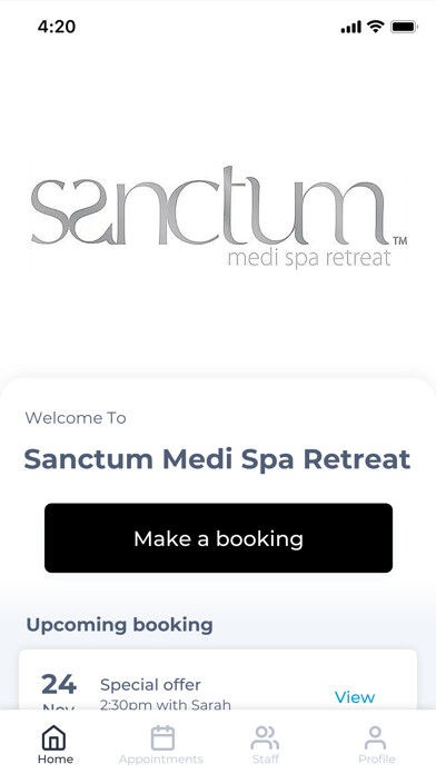 Emulate iPhone app Sanctum Medi Spa Retreat using MyAndroid Emulate iPhone app Sanctum Medi Spa Retreat using MyAndroid