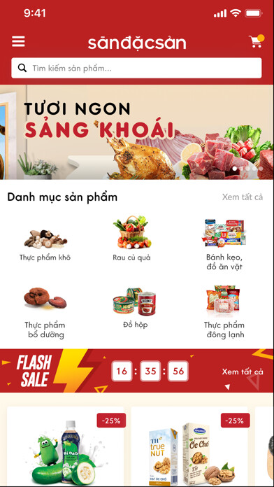 Emulate iPhone app Sandacsan - Món ngon giá tốt using MyAndroid