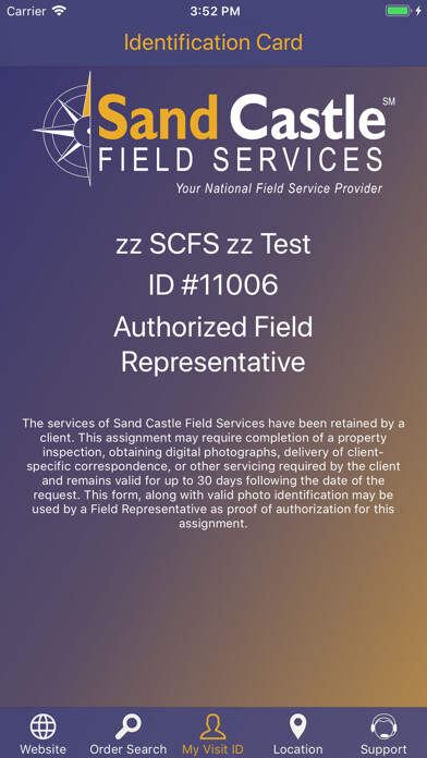 Emulate iPhone app Sand Castle Field Services using MyAndroid
