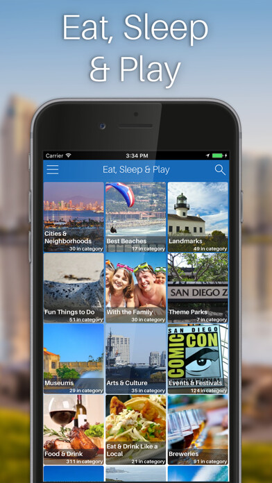 Emulate iPhone app San Diego Travel by TripBucket using MyAndroid