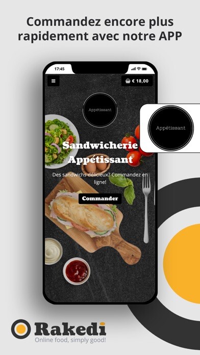 Emulate iPhone app Sandwicherie Appetissant using MyAndroid