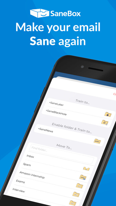 Emulate iPhone app SaneBox - Smart Email Cleaner using MyAndroid Emulate iPhone app SaneBox - Smart Email Cleaner using MyAndroid