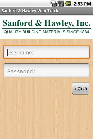 Emulate iPhone app Sanford & Hawley Web Track using MyAndroid Emulate iPhone app Sanford & Hawley Web Track using MyAndroid