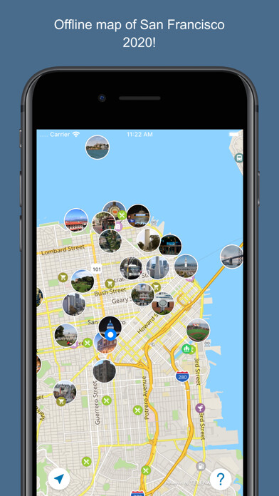 Emulate iPhone app San Francisco — offline map using MyAndroid