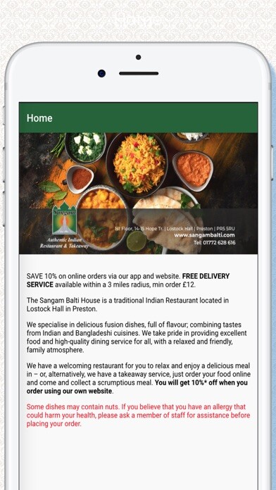 Emulate iPhone app Sangam Balti House, Preston using MyAndroid Emulate iPhone app Sangam Balti House, Preston using MyAndroid
