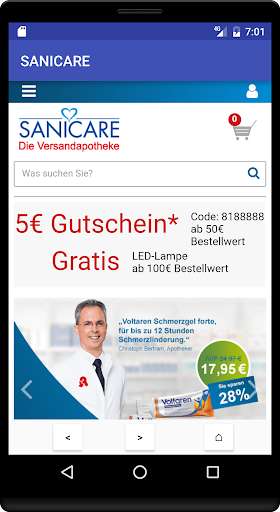 Run android online APK SANICARE - Die Versandapotheke from MyAndroid or emulate SANICARE - Die Versandapotheke using MyAndroid