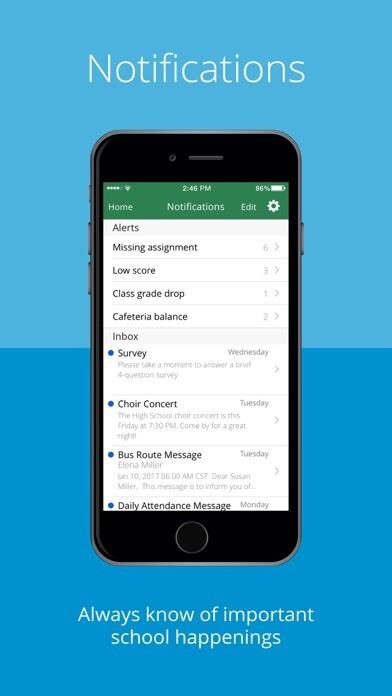 Emulate iPhone app San Pasqual Union School using MyAndroid