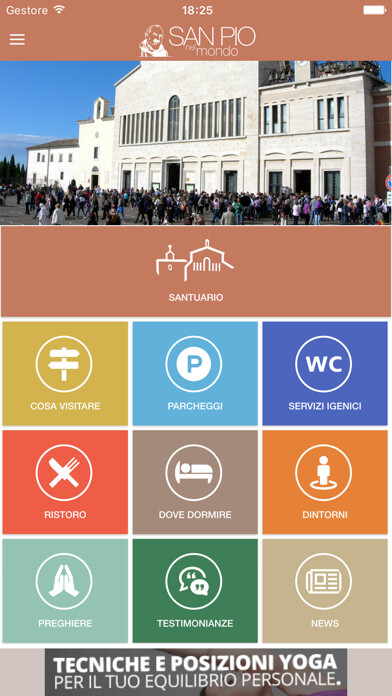 Emulate iPhone app San Pio nel Mondo using MyAndroid