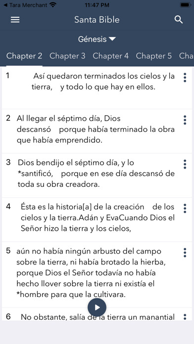 Emulate iPhone app Santa Biblia en Español using MyAndroid