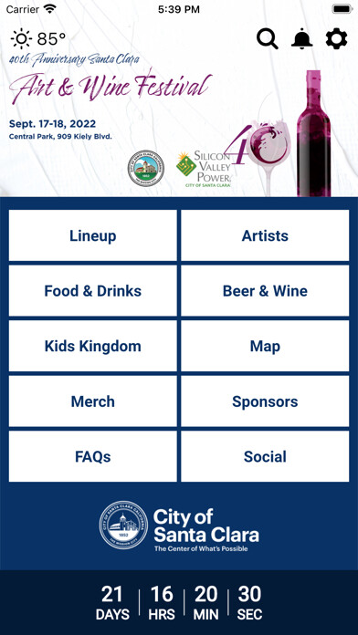 Emulate iPhone app Santa Clara Art+Wine Festival using MyAndroid Emulate iPhone app Santa Clara Art+Wine Festival using MyAndroid