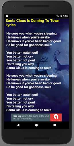 Run android online APK Santa Claus is Coming to Town Lyrics from MyAndroid or emulate Santa Claus is Coming to Town Lyrics using MyAndroid