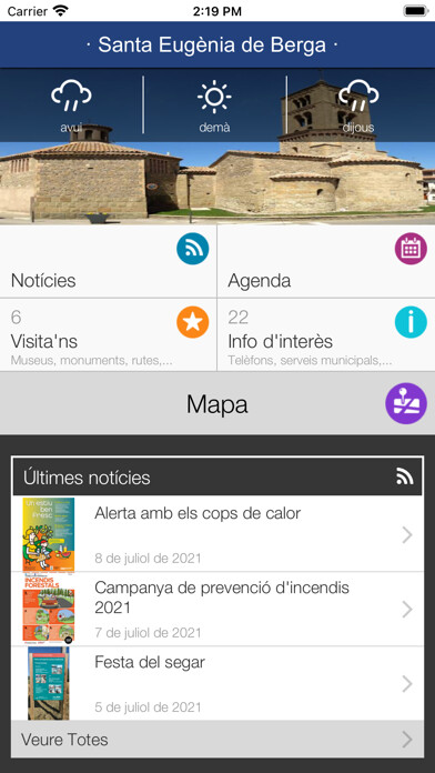 Emulate iPhone app Santa Eugènia de Berga using MyAndroid
