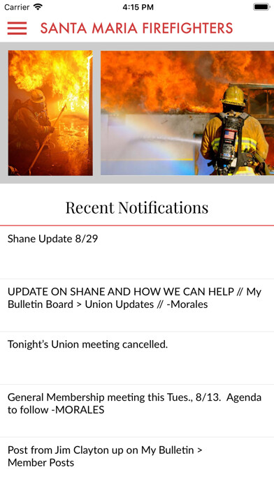 Emulate iPhone app Santa Maria Firefighters using MyAndroid
