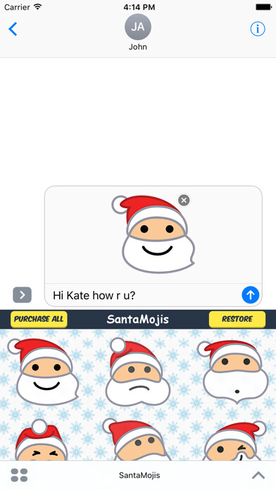 Emulate iPhone app SantaMojis - Add Cool Santa Emojis to Messages using MyAndroid Emulate iPhone app SantaMojis - Add Cool Santa Emojis to Messages using MyAndroid