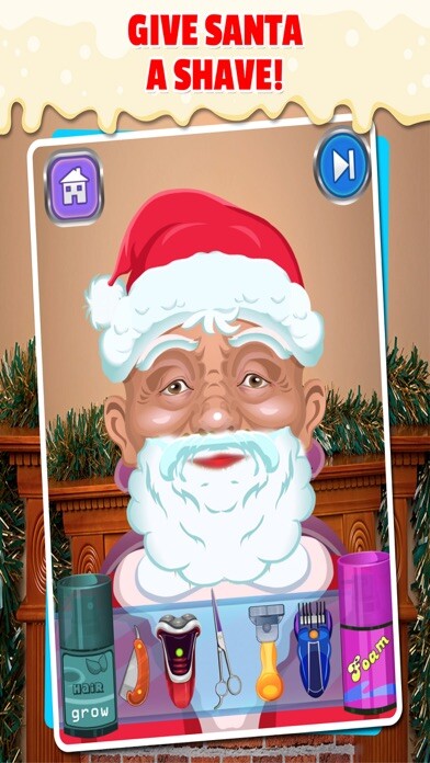 Emulate iPhone app Santas Christmas Shaving Salon using MyAndroid