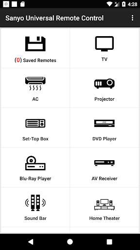 Run android online APK Sanyo Universal Remote from MyAndroid or emulate Sanyo Universal Remote using MyAndroid