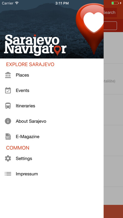 Emulate iPhone app Sarajevo Navigator using MyAndroid