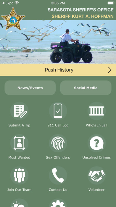 Emulate iPhone app Sarasota Sheriff (FL) using MyAndroid